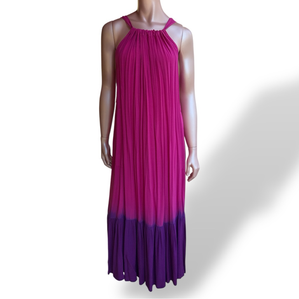 River + Sky Brand Made In Usa Luxury Fabric. Fuchsia Violet Maxi #Os 40-1